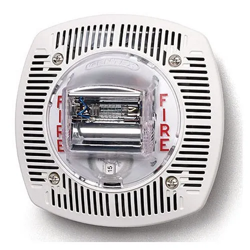 Gentex WSSPK24-15/75AWW Outdoor Speaker/Strobe Wall Mount, Alert Text, No Marking, White