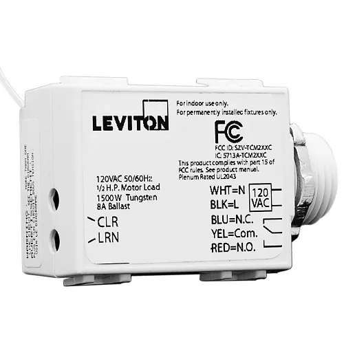 Leviton WST02-R10 LevNet RF 5-Wire 300W Relay Receiver, 24VAC, 315 MHz