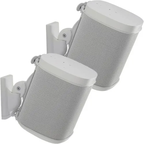 Sanus WSWM22-W1 Adjustable Wall Mount for Sonos One, Play:1 and Play:3 Speakers, Pair, White