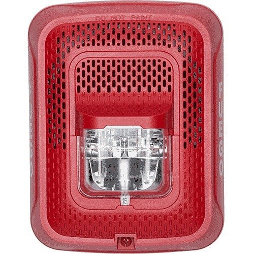 System Sensor SPSRL L-Series Indoor Speaker Strobe, Wall Mount, "FIRE" Marking, Red