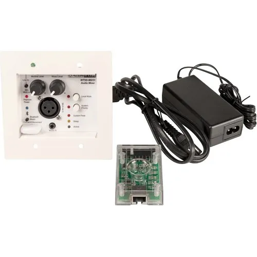 AtlasIED WTSD-MIX31K Indoor/Outdoor Analog Wall 3 x 1 Mic, Line, Bluetooth, Aux Mixer with Optional Dante Audio Network Interface