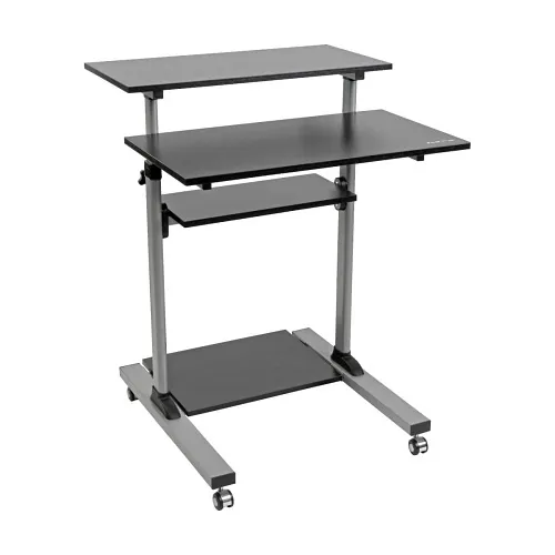 Eaton Tripp Lite WWSSRC Rolling Desk TV / Monitor Cart, Standing Desk, Height Adjustable, Black