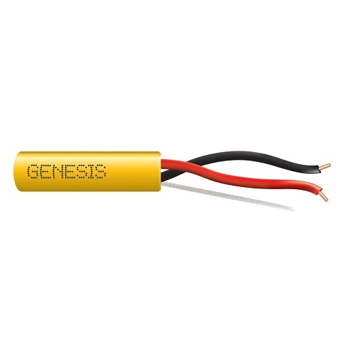 Genesis 45131002 14/2 Solid Unshielded Fire Alarm Cable, Plenum, FPLP, 1000' (304.8 m) Reel, Yellow