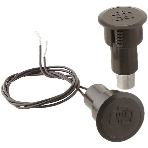 Edwards Signaling 1078C-M Recessed Steel Door Magnetic Contact with Wire Leads, 3/4" Diameter, Closed Loop, 3/8" Gap Size, Brown