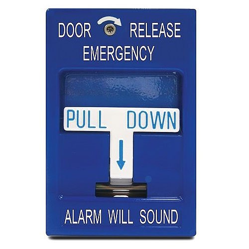 SDC 492 490 Series Emergency Door Release Pull Station, Blue