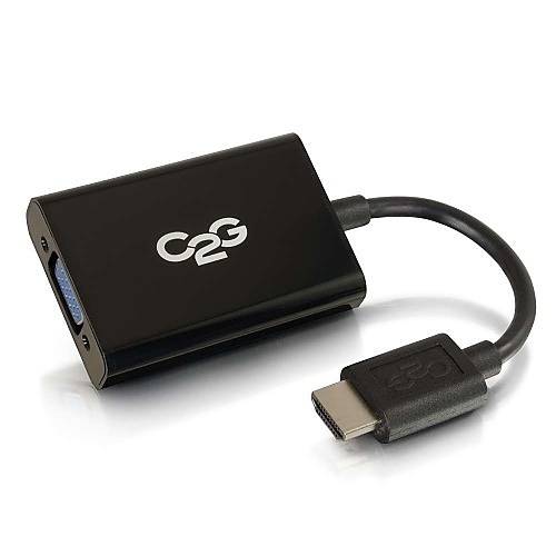 C2G CG41351 HDMI Male to VGA and Stereo Audio Female 3.5mm, Adapter Converter Dongle, Black