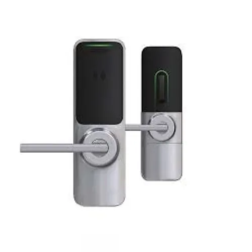 Schlage XE360-M-OF-B-SM-P6-LAT-622-09- XE360 Series Wireless Mortise Lock with Button Function, SM Reader, 6-Pin Key Cylinder, Latitude Lever, Matte Black