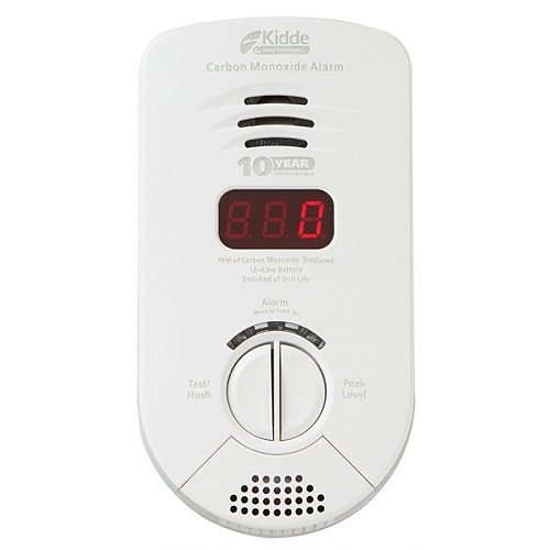 Kidde KN-COP-DP-10YB Worry-Free Bedroom Plug-in Carbon Monoxide Alarm with Sealed Lithium Battery Backup, Digital Display and Voice Alarm
