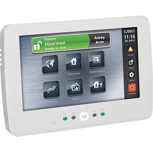DSC HS2TCHPRO PowerSeries Pro 7" Hardwired Touchscreen Alarm Keypad with Prox Support, White