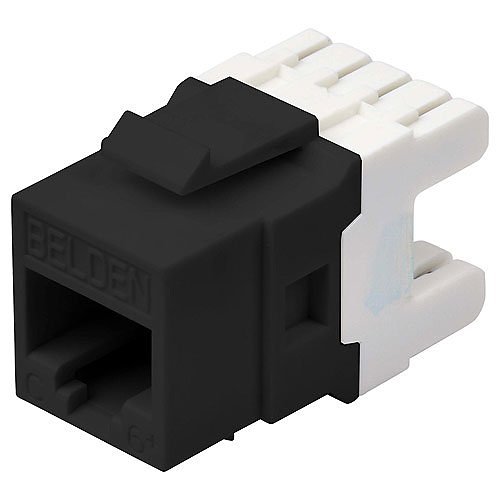 Belden AX101321 CAT6 Plus Modular Jack, RJ45, KeyConnect Style, Single-Pack, Black