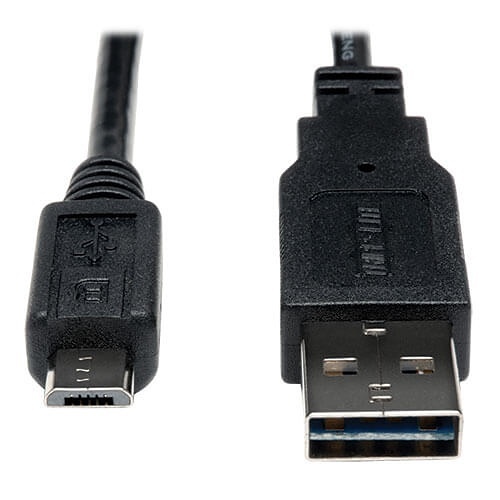 Eaton Tripp Lite UR050-006-24G 28/24AWG Universal Reversible USB 2.0 Cable, Reversible A to 5Pin Micro B ,M/M, 6' (1.83m)