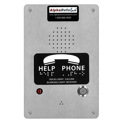 Alpha RCB2100SD Refuge Call Box for AlphaRefuge 2100 Series, Direct 120V Power, Surface, Stainless Steel