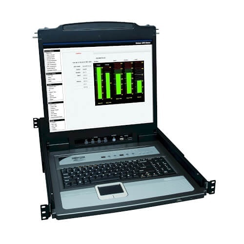 Eaton Tripp Lite B020-U16-19-K NetDirector 16-Port 1U Rack-Mount Console KVM Switch with 19" LCD + (8) PS2 / USB Combo Cables