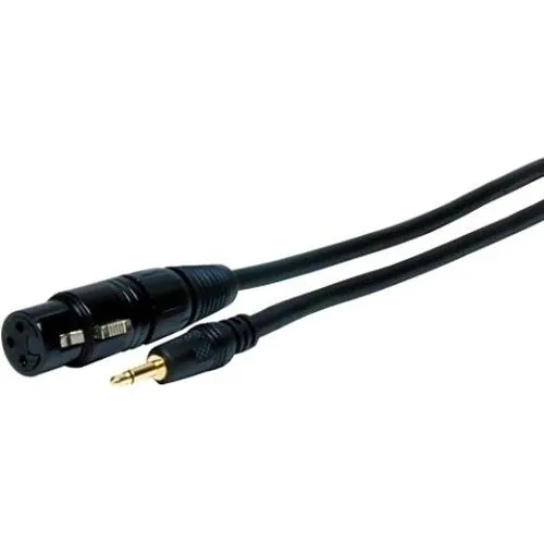 Comprehensive XLRJ-MPS-3ST Standard Series XLR Jack to Stereo 3.5mm Mini Plug Audio Cable, 3" (7.62cm), Black