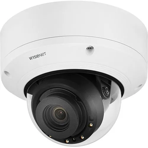 Hanwha XND-8081REV Series 5MP Vandal Indoor IR IP Dome Camera with PoE Extender, 2.8-12mm, White