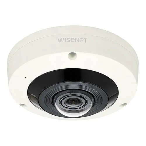 Hanwha XNF-8010RV X-Series 6MP IR Outdoor Fisheye Camera, 1.6mm Fixed Lens, Ivory