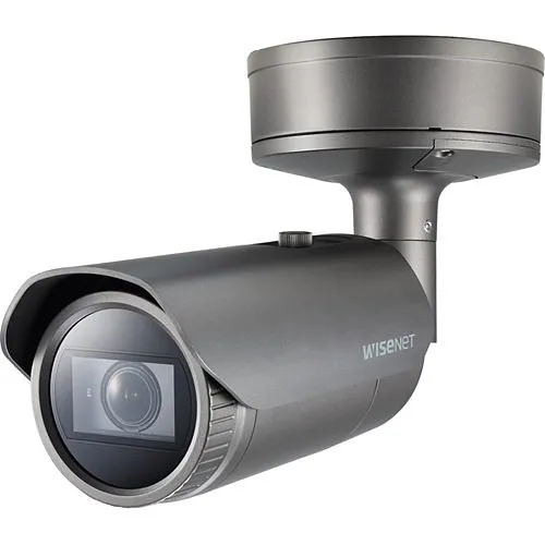 Hanwha XNO-8080R X-Series 5MP IR Bullet Camera, 3.7-9.4mm Varifocal Lens, Gray