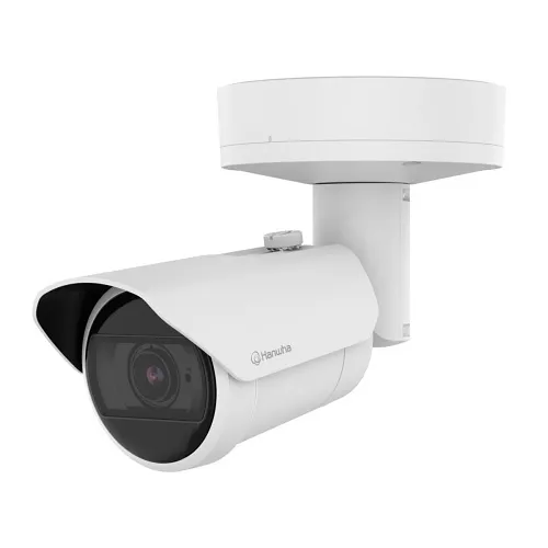 Hanwha XNO-A9084R 8MP AI IR Bullet IP Camera, 2.1x Zoom, 4.4-9.3mm Motorized Varifocal Lens