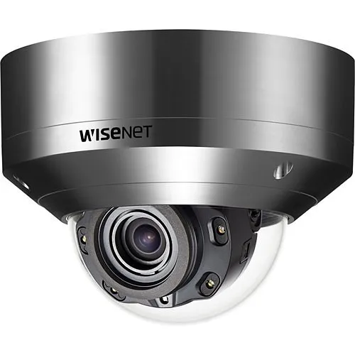Hanwha XNV-8080RSA X-Series 5MP IR Outdoor Vandal Dome Camera, 3.9-9.4mm Varifocal Lens, Stainless Steel