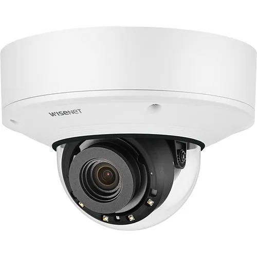 Hanwha XNV-8082R X-Series 6MP IR Outdoor Vandal Dome Camera, 2.8-8.4mm Varifocal Lens, White