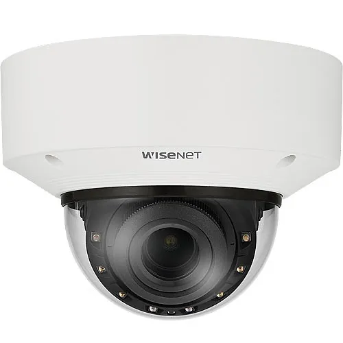 Hanwha XNV-C9083R Series Peripheral 4K Outdoor IR Vandal Dome IP Camera, 4.4 9.3mm Lens, White