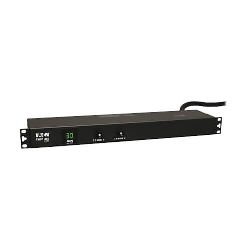 Eaton Tripp Lite PDUMH30 2.9kW Single Phase PDU with Digital Spot Meter, 120V Outlets (12 5-15/20R), L5-30P, 15' Cord, 1U Rackmount