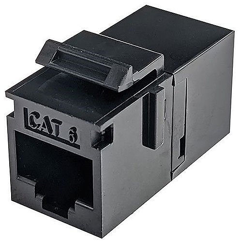Simply45 S45-3260B CAT6 UTP Unshielded Keystone Feed-Thru Coupler, Black