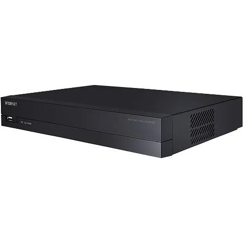 Hanwha XRN-420S X-Series 8MP 4-Channel NVR with PoE Switch, 50Mbps, 2TB HDD, Black (Replaces XRN-410S)