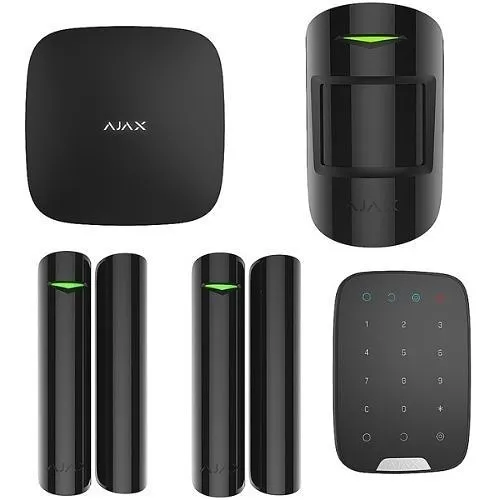 AJAX XY-N02TSBLK Intrusion Kit with (1) Hub 2 Jeweller Control Panel, (1) MotionProtect Jeweller Detector, (2) DoorProtect Jeweller Opening Detector, (1) KeyPad Jeweller, Black
