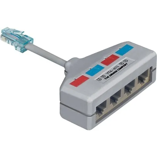 Siemon YA4-4U1 Network Splitter Cable Adapter, 8-Pin RJ-45 Male to 6-Pin RJ-45 Famel