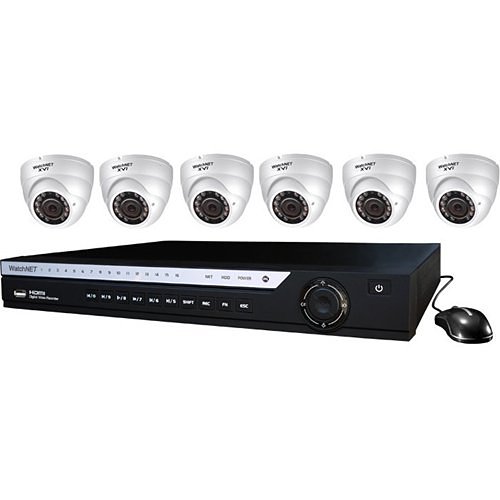 WatchNET EVI-08KIT6-13IRB 8-Piece Kit, (1) EVi-0813 8-Channel DVR, 2TB HDD, (6) XVi-13IRB 1.3MP IR Turret Cameras, (1) USB Mouse
