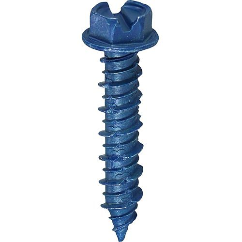 Dottie 14H114 1/4" 1-1/4" Slotted Hex Washer Head Concrete Screw Anchor, 100-Pack