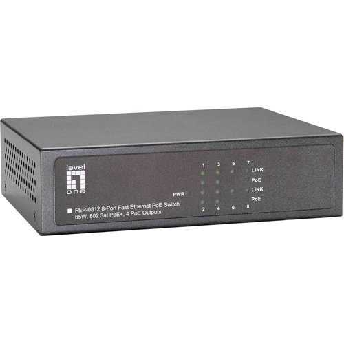 LevelOne FEP-0812 8-Port 10/100 with 4-Port PoE Desktop Switch