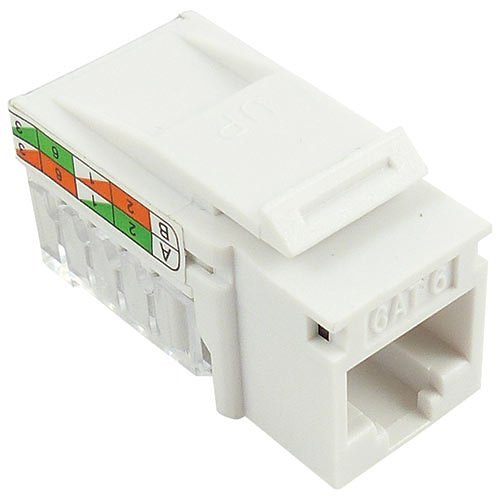 Primex 125-0947-WT CAT6 UTP Keystone Jack, 110 IDC, 90˚, HD, White