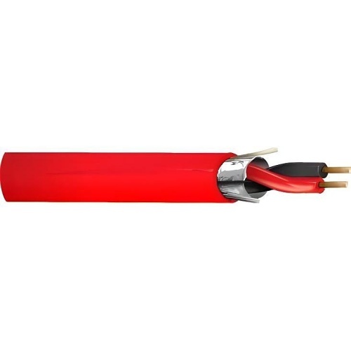 West Penn 975RD0500 18/2 Shielded Solid BC Fire Alarm Cable, FPLR, 500', Red