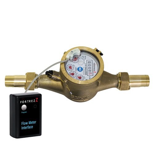 Fortrezz FMI-NLC-075-R10P 3/4" Z-Wave LF Brass Flow Meter