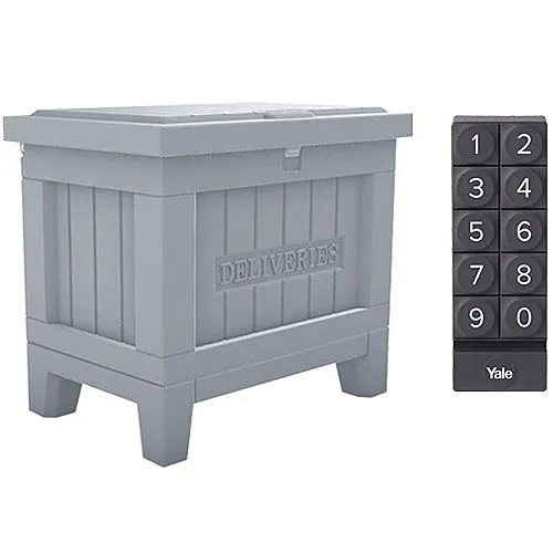 Yale YRBB-MD-KT-CB1K-GRY Smart Delivery Box with Wi-Fi and Smart Keypad, Manor Grey
