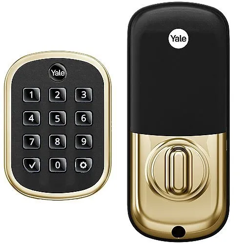 Yale YRD136-ZW2-P05 Pro SL Key-Free Push-Button Keypad Deadbolt with Z-Wave Plus, Polished Brass