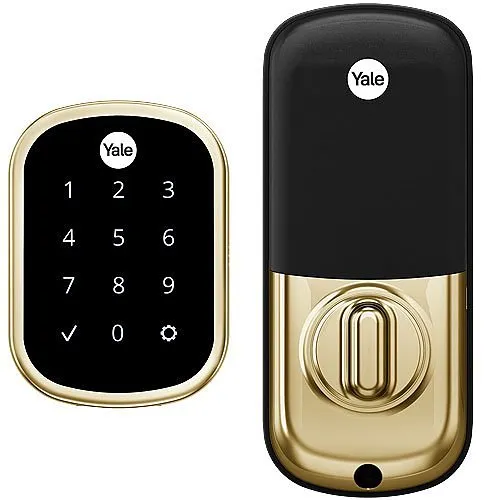 Yale YRD156-ZW2-P05 Pro SL Key-Free Touchscreen Deadbolt with Z-Wave Plus, Polished Brass