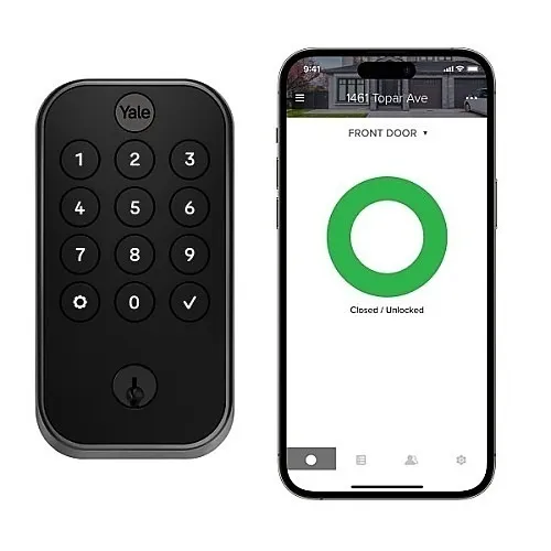 Yale YRD614-CB1-BSP Pro 2 Keypad with Wi-Fi + Connect Bridge, Black Suede