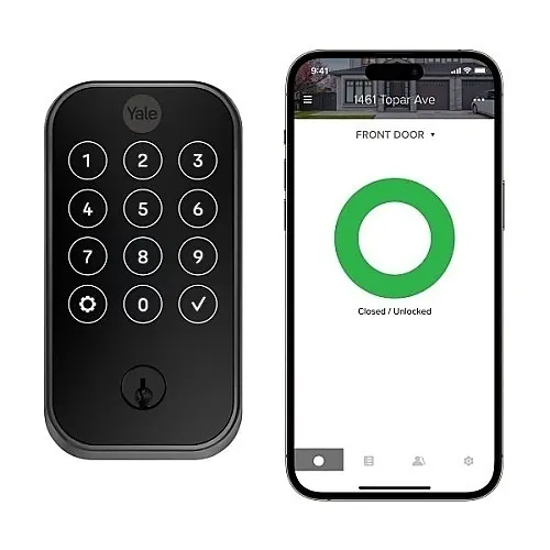 Yale YRD624-WF1-BSP Pro 2 Touchscreen with WiFi, Black Suede