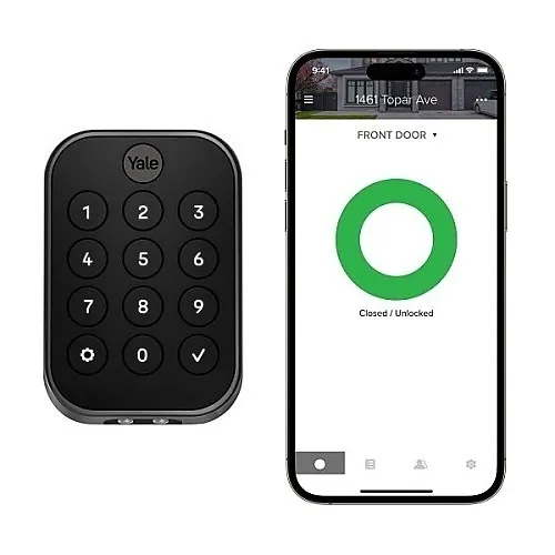 Yale YRD634-CB1-BSP Pro 2 Key-Free Keypad with Wi-Fi + Connect Bridge, Black Suede