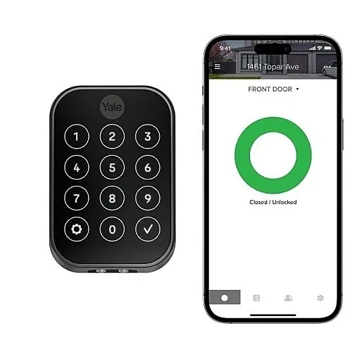 Yale YRD654-CB1-BSP Pro 2 Key-Free Touchscreen with Wi-Fi + Connect Bridge, Black Suede