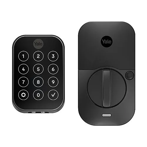 Yale YRD654-ZW2-BSP Pro 2 Key-Free Touchscreen Smart Lock with Z-Wave ZW2, Black Suede