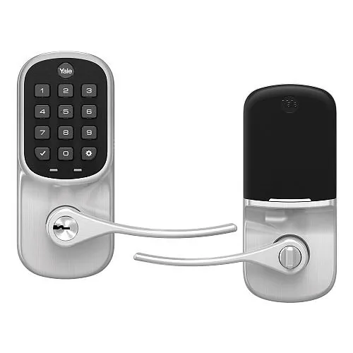 Yale YRL216-ZW2-619 Assure Lever Push-Button Keypad Lock with Z-Wave Plus, Satin Nickel