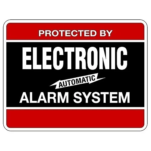 Maxwell YS-103-DI 11" 8.5" Rectangle Security Sign Mounted to 36" Stake, Red and Black