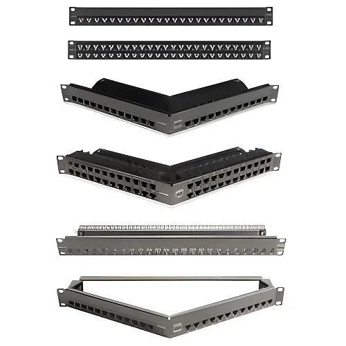 Siemon Z6-PNL-U48K CAT6 48-Port Patch Panel UTP Copper with Jacks, Flat, 1U, Black