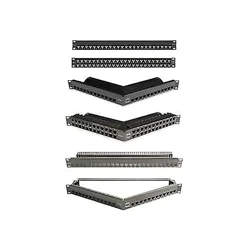 Siemon Z6A-PNLA-U48K CAT6A Patch Cable, 48-Port CAT6A Patch Panel, 2U, Angled