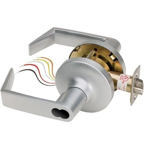 SDC Z7252E5QRIC7PKA Electra Pro 7200 Series Eclipse Rose with I-Core Prep, Failsecure Solenoid Controlled Electrified Cylindrical Lockset, Locked Outside Only, REX, IC7P-KA Cylinder, Dull Chrome