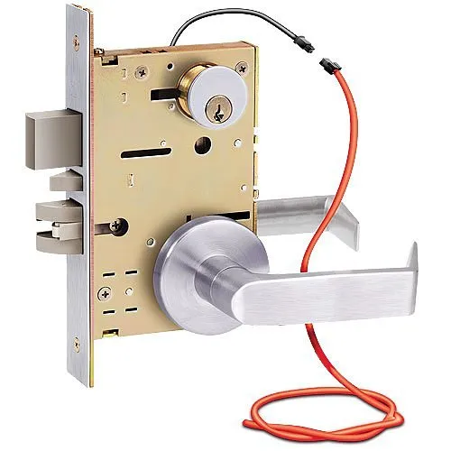 SDC Z7882LCQE Solenoid Controlled Mortise Lock, Deadbolt Privacy, Locked Outside Only, Failsecure, LH, 24V DC, 626, Eclipse Rose